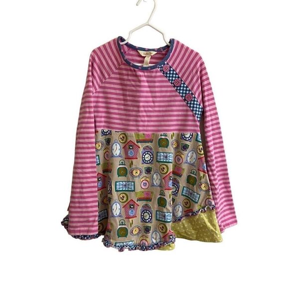 Matilda Jane In Disguise Top Stripes Clocks Long Sleeves Size 8 Style# 24121T - Picture 1 of 4